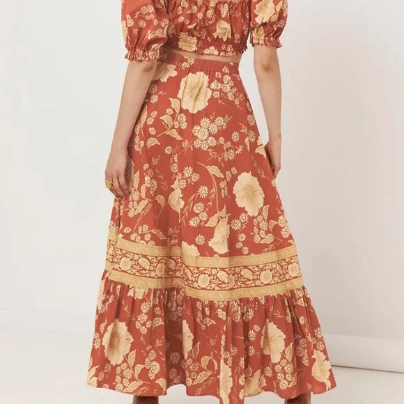 Spell Sloan Maxi Skirt in Ochre SZ XS NWT - Picture 5 of 11